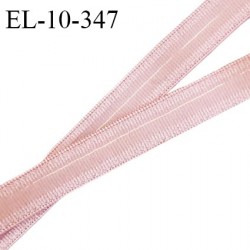 Elastique 10 mm anti-glisse haut de gamme couleur vieux rose largeur 10 mm largeur de la bande anti glisse 5 mm prix au mètre