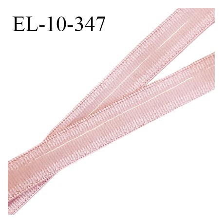 Elastique 10 mm anti-glisse haut de gamme couleur vieux rose largeur 10 mm largeur de la bande anti glisse 5 mm prix au mètre
