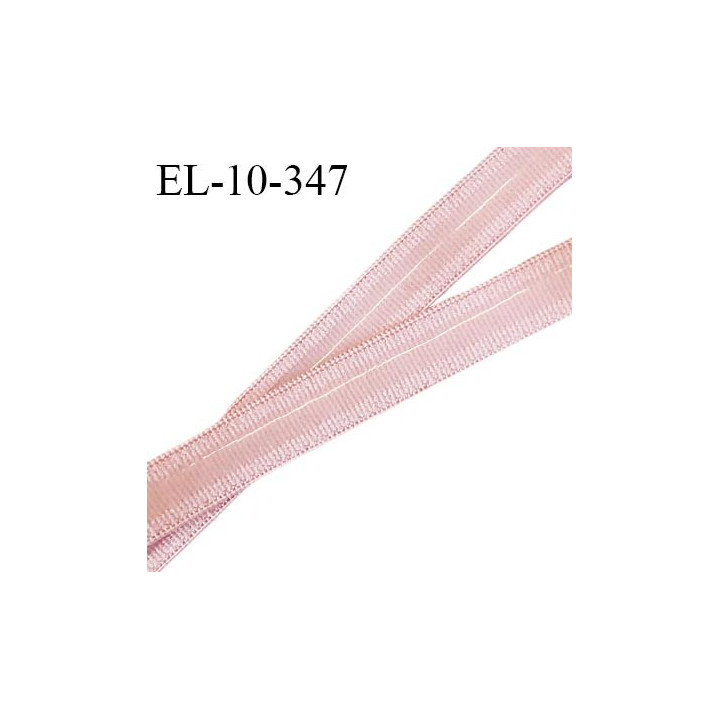 Elastique 10 mm anti-glisse haut de gamme couleur vieux rose largeur 10 mm largeur de la bande anti glisse 5 mm prix au mètre