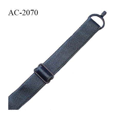 Bretelle lingerie SG 15 mm très haut de gamme couleur gris avec 1 barrette et 1 anneau crochet prix à l'unité
