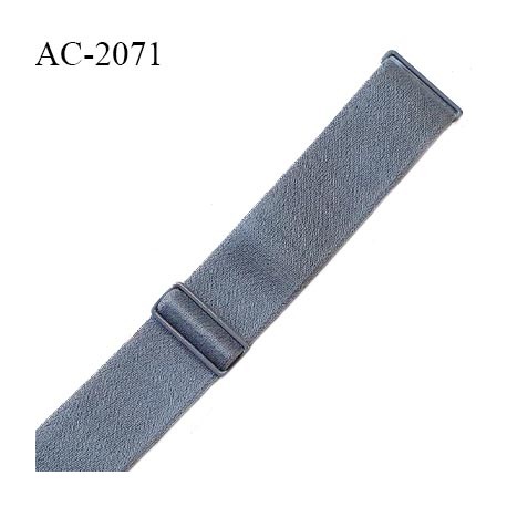 Bretelle lingerie SG 22 mm très haut de gamme couleur gris avec 2 barrettes prix à l'unité