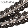 Galon ruban dentelle 32 mm couleur noir avec bande sequins chrome largeur 32 mm prix au mètre