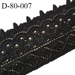 Dentelle guipure crochet 80 mm couleur noir largeur 80 mm prix au mètre