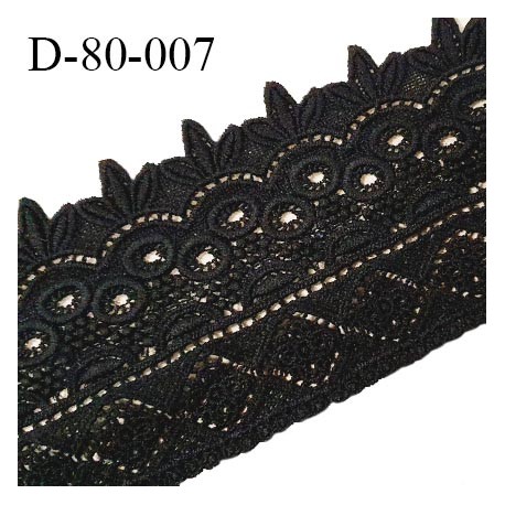 Dentelle guipure crochet 80 mm couleur noir largeur 80 mm prix au mètre