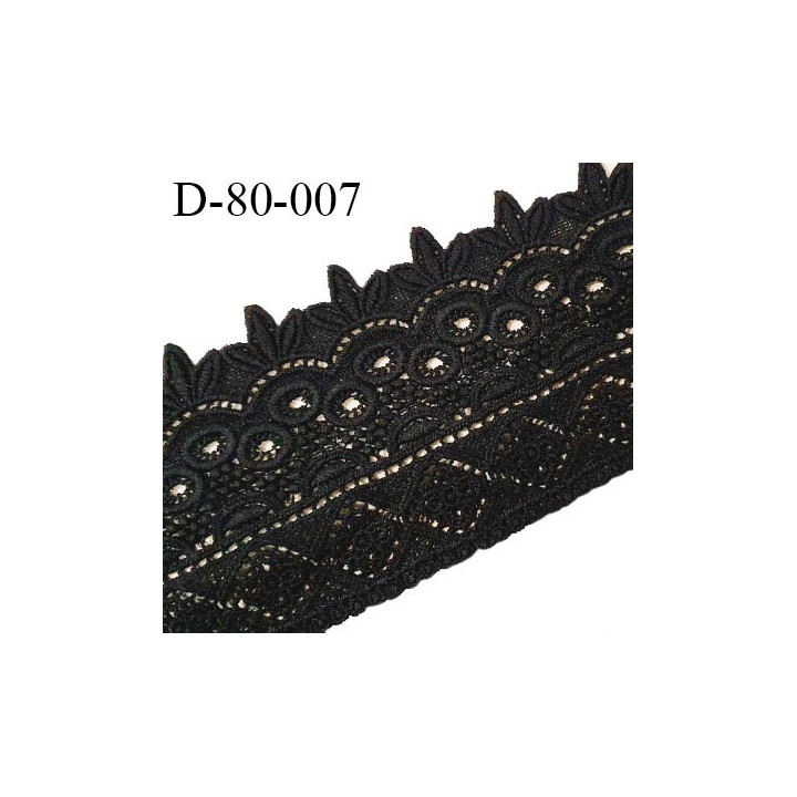 Dentelle guipure crochet 80 mm couleur noir largeur 80 mm prix au mètre