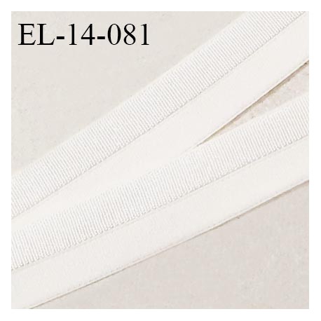 Elastique lingerie 14 mm pré plié haut de gamme couleur naturel brillant sur un pli largeur 14 mm prix au mètre