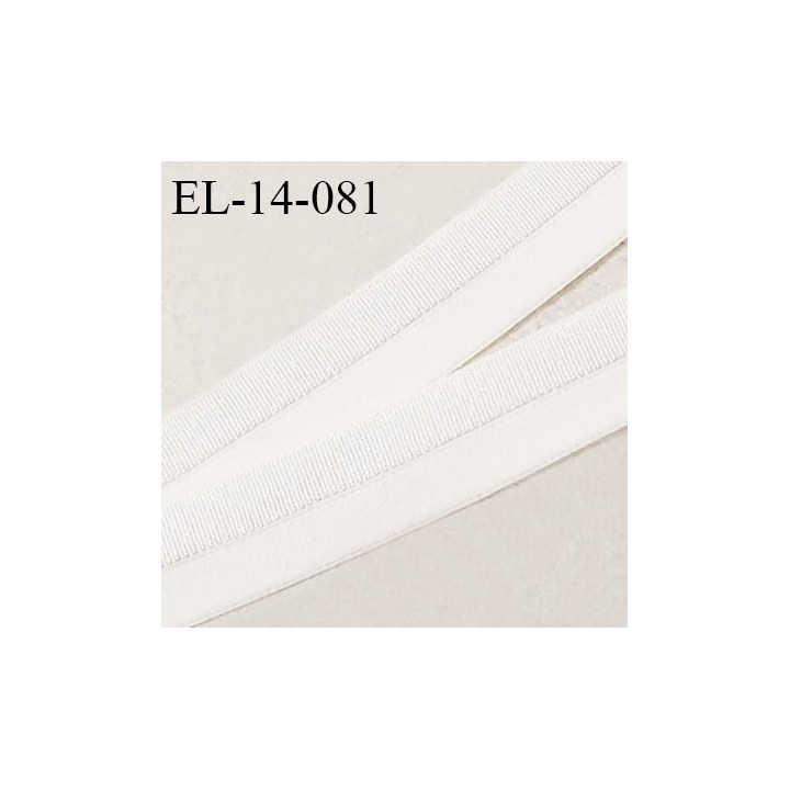 Elastique lingerie 14 mm pré plié haut de gamme couleur naturel brillant sur un pli largeur 14 mm prix au mètre