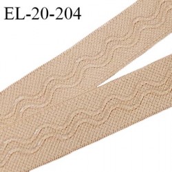 Elastique anti glisse 20 mm couleur peau bonne élasticité allongement +120% largeur 20 mm prix au mètre