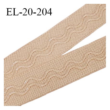 Elastique anti glisse 20 mm couleur peau bonne élasticité allongement +120% largeur 20 mm prix au mètre