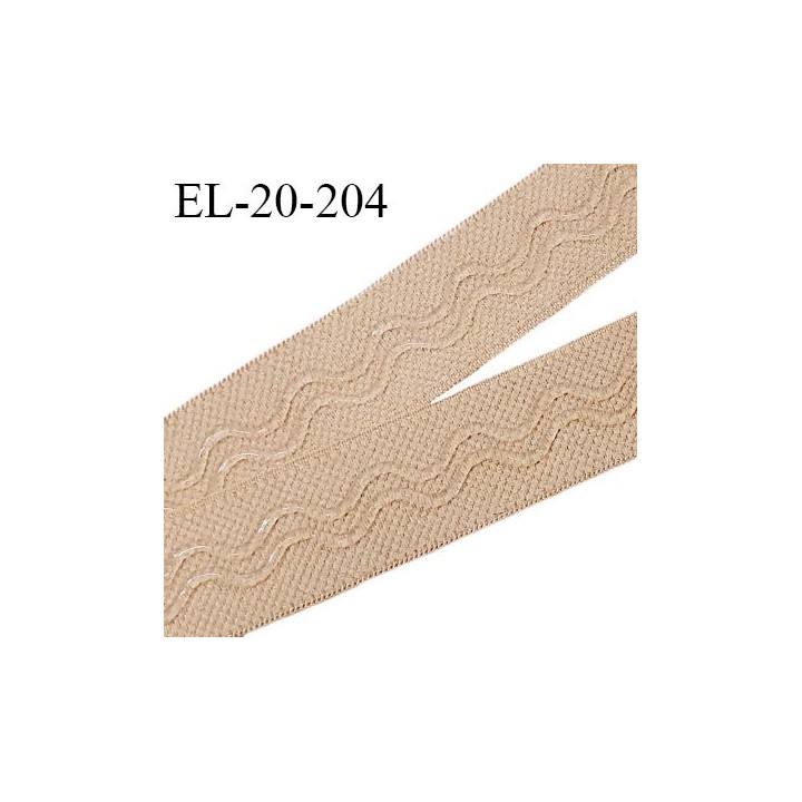 Elastique anti glisse 20 mm couleur peau bonne élasticité allongement +120% largeur 20 mm prix au mètre