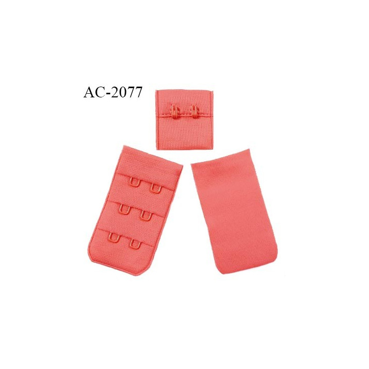 Agrafe 30 mm attache SG haut de gamme couleur rose papaye 3 rangées 2 crochets largeur 30 mm hauteur 57 mm prix à l'unité