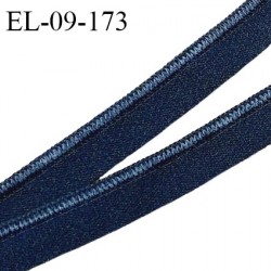 Elastique 9 mm lingerie haut de gamme fabriqué en France couleur bleu marine avec liseré brillant largeur 9 mm prix au mètre