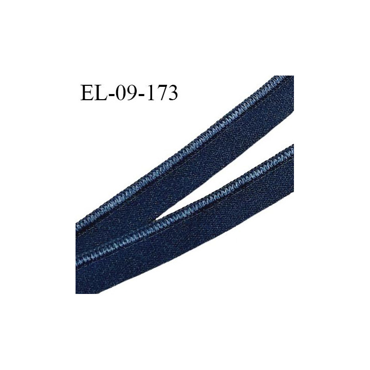 Elastique 9 mm lingerie haut de gamme fabriqué en France couleur bleu marine avec liseré brillant largeur 9 mm prix au mètre