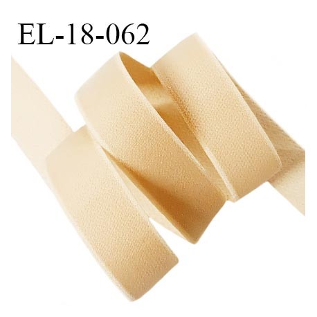 Elastique 18 mm lingerie haut de gamme couleur caramel clair brillant largeur 18 mm bonne élasticité prix au mètre
