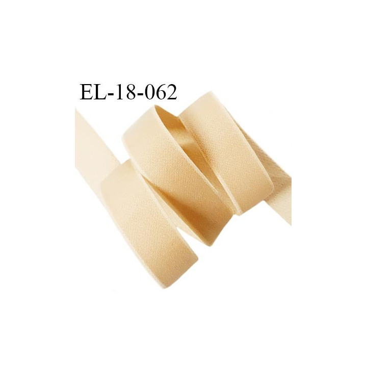 Elastique 18 mm lingerie haut de gamme couleur caramel clair brillant largeur 18 mm bonne élasticité prix au mètre