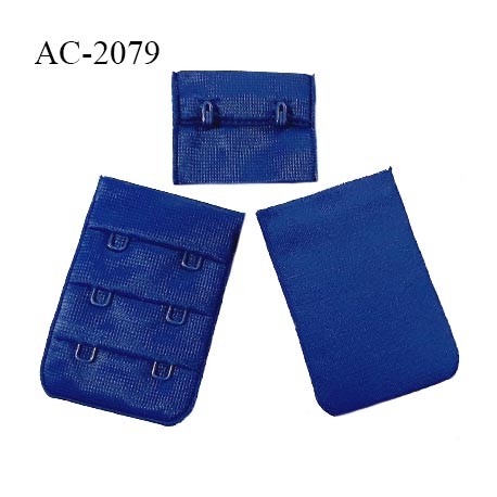 Agrafe 38 mm attache SG haut de gamme couleur bleu royal 3 rangées 2 crochets largeur 38 mm hauteur 57 mm prix à l'unité