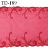 Dentelle brodée 15 cm haut de gamme couleur framboise largeur 15 cm prix pour un mètre