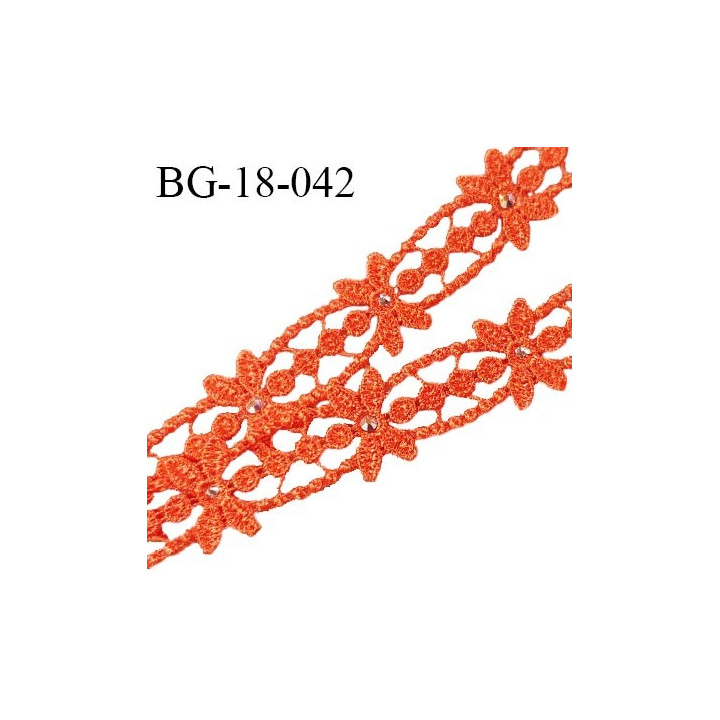 Galon guipure ruban 18 mm couleur orange largeur 18 mm prix au mètre