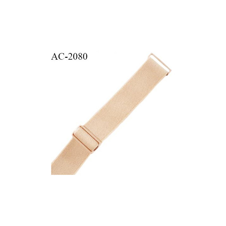 Bretelle lingerie SG 18 mm très haut de gamme avec 2 barrettes couleur peau largeur 18 mm longueur 20 cm prix à la pièce