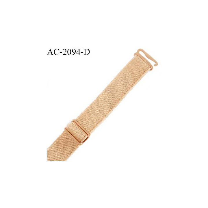 Bretelle lingerie SG 15 mm très haut de gamme avec 1 barrette et 1 crochet ouvert sur la droite couleur peau prix à la pièce