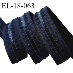 Elastique 18 mm lingerie haut de gamme couleur bleu jean largeur 18 mm bonne élasticité allongement +60% prix au mètre