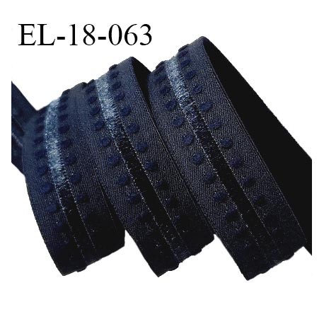 Elastique 18 mm lingerie haut de gamme couleur bleu jean largeur 18 mm bonne élasticité allongement +60% prix au mètre