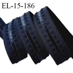 Elastique 15 mm lingerie haut de gamme couleur bleu jean largeur 15 mm bonne élasticité allongement +60% prix au mètre