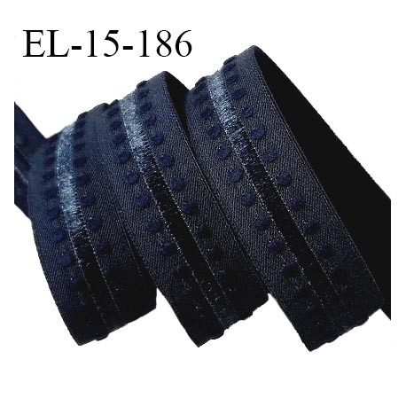 Elastique 15 mm lingerie haut de gamme couleur bleu jean largeur 15 mm bonne élasticité allongement +60% prix au mètre