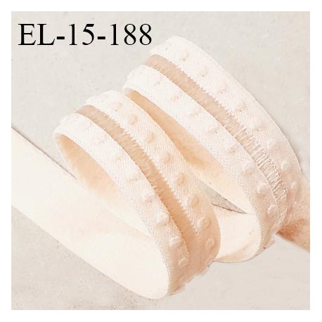 Elastique 15 mm lingerie haut de gamme couleur rose pâle largeur 15 mm bonne élasticité allongement +60% prix au mètre