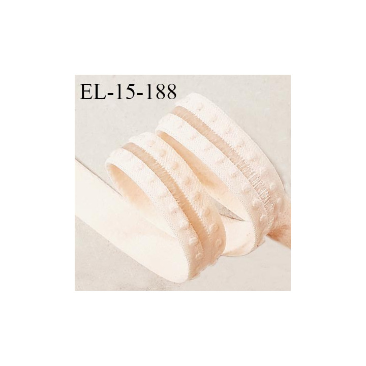 Elastique 15 mm lingerie haut de gamme couleur rose pâle largeur 15 mm bonne élasticité allongement +60% prix au mètre