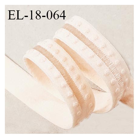 Elastique 18 mm lingerie haut de gamme couleur rose pâle largeur 18 mm bonne élasticité allongement +60% prix au mètre