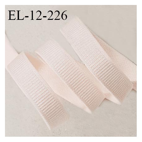 Elastique lingerie 12 mm haut de gamme couleur rose pâle brillant largeur 12 mm allongement +60% prix au mètre