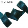 Elastique picot lingerie 15 mm lingerie couleur vert sapin brillant largeur 15 mm allongement +50% prix au mètre