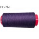 Cone 2000 m de fil mousse polyester fil n°160 couleur violet foncé ou volubilis longueur 2000 mètres bobiné en France