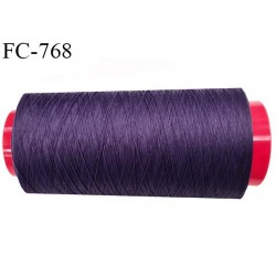 Cone 2000 m de fil mousse polyester fil n°160 couleur violet longueur 2000 mètres bobiné en France