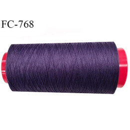 Cone 5000 m de fil mousse  polyester fil n°160 couleur violet foncé ou volubilis longueur  5000 mètres bobiné en France