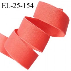 Elastique 25 mm lingerie haut de gamme couleur rose corail ou papaye bonne élasticité très doux au toucher prix au mètre