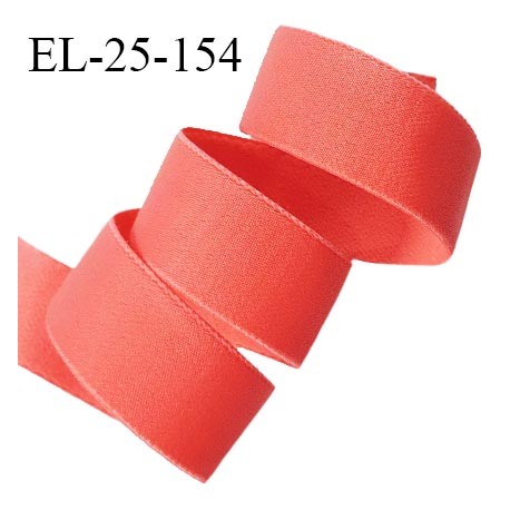 Elastique 25 mm lingerie haut de gamme couleur rose corail ou papaye bonne élasticité très doux au toucher prix au mètre