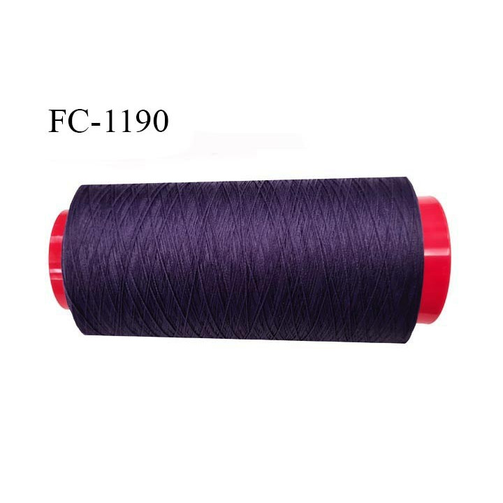 Cone 5000 m de fil mousse  polyester fil n°160 couleur volubilis longueur 5000 mètres bobiné en France