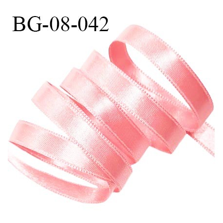 Galon ruban 6 mm satin couleur rose blush brillant lumineux double face très solide largeur 6 mm prix au mètre