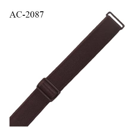 Bretelle lingerie SG 15 mm très haut de gamme avec 2 barrettes couleur marron largeur 15 mm longueur 20 cm prix à la pièce