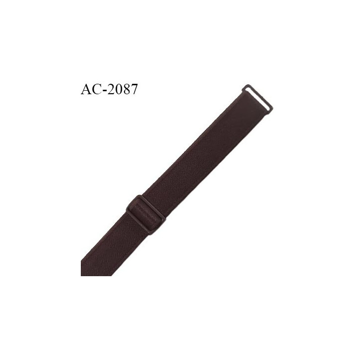 Bretelle lingerie SG 15 mm très haut de gamme avec 2 barrettes couleur marron largeur 15 mm longueur 20 cm prix à la pièce