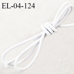 Elastique cordon 4 mm couleur blanc lumineux diamètre 4 mm fabriqué en France prix au mètre