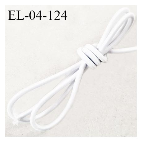 Elastique cordon 4 mm couleur blanc lumineux diamètre 4 mm fabriqué en France prix au mètre