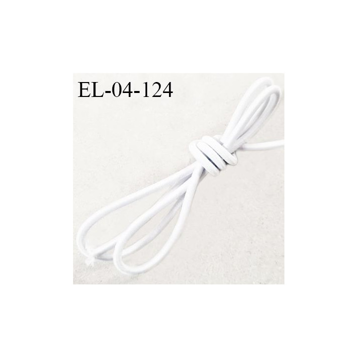 Elastique cordon 4 mm couleur blanc lumineux diamètre 4 mm fabriqué en France prix au mètre