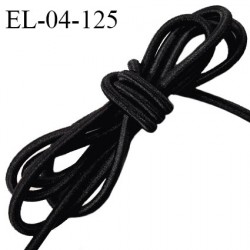 Elastique cordon 4.6 mm couleur noir lumineux diamètre 4 mm fabriqué en France prix au mètre