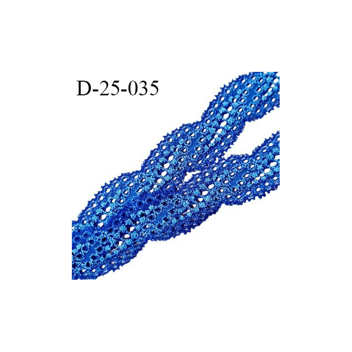 Dentelle extensible 25 mm haut de gamme couleur bleu électrique très doux au toucher fabriqué en France prix au mètre