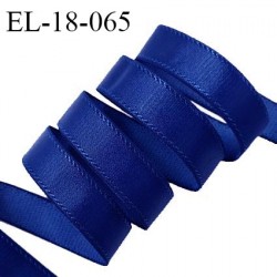 Elastique 19 mm lingerie haut de gamme couleur bleu brillant bonne élasticité doux au toucher allongement +50% prix au mètre