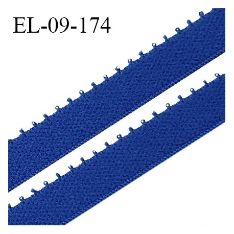 Elastique picot 9 mm lingerie couleur bleu largeur 9 mm haut de gamme fabriqué en France allongement +110% prix au mètre