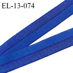 Elastique lingerie 13 mm haut de gamme pré plié couleur bleu brillant sur un côté prix au mètre